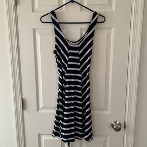 Tie back striped skater dress